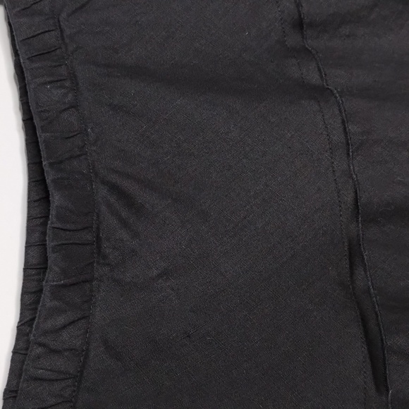 Soft Surroundings Linen Tiered Skirt Black PM Petite Medium - Picture 3 of 7